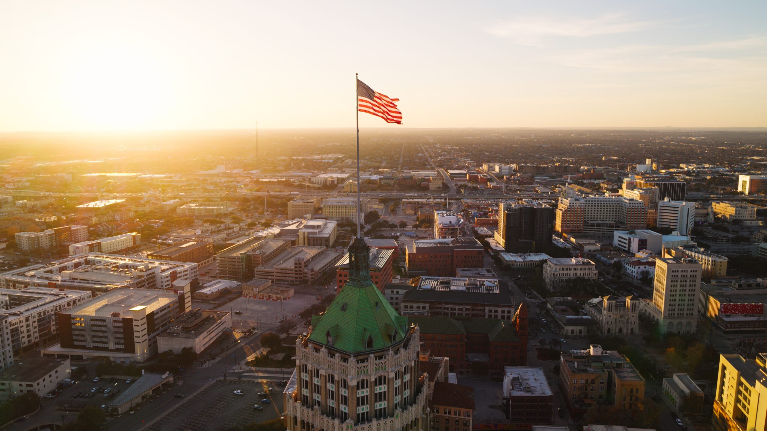 Aerial view of San Antonio, TX