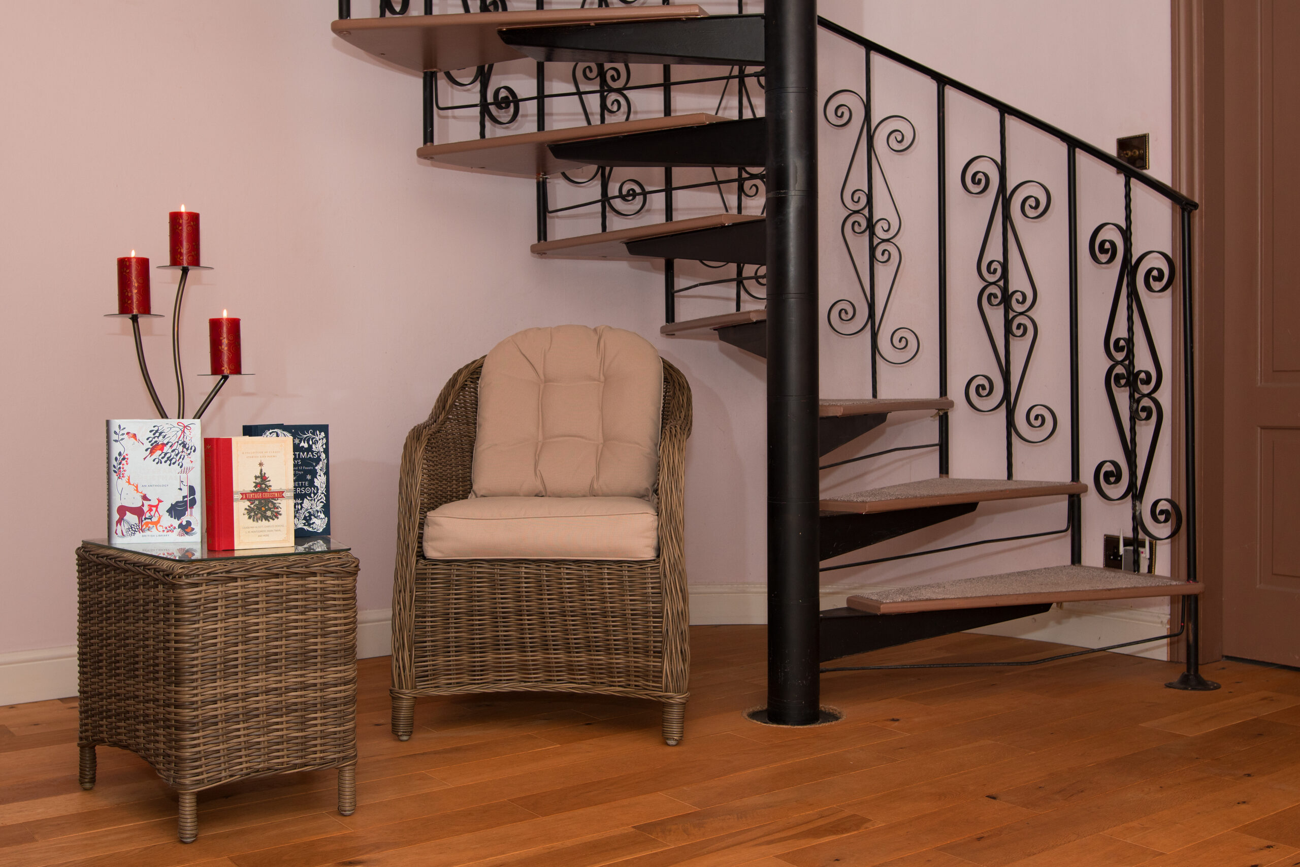 reading nook under stairs