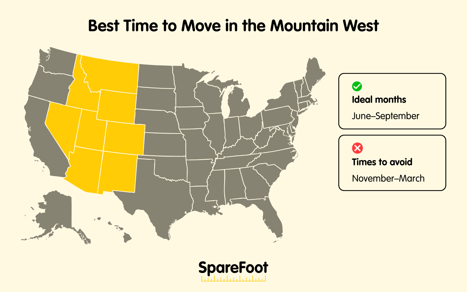A map of the mountain west and the best time to move
