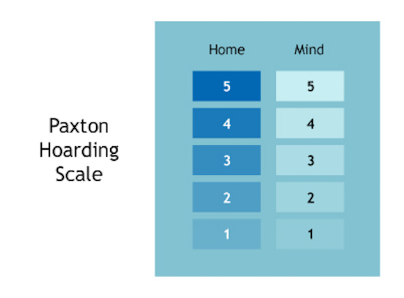  The Paxton Hoarding scale measures both clutter in the home and of the mind. 