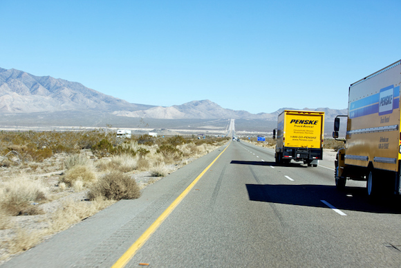 Moving truck on Nevada Highway