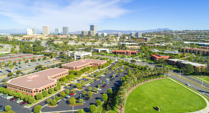 A beautiful view of Newport Skyline in Orange County, Southern California