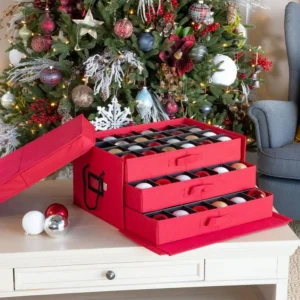 Santa’s Bags 3-Drawer Christmas Ornament Storage Box