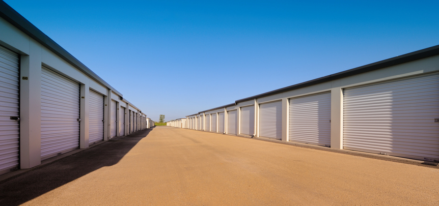 Large drive up storage units for business