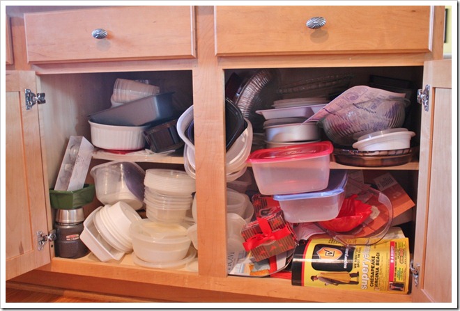 cluttered kitchen cabinet - Sand and Sisal